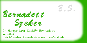 bernadett szeker business card